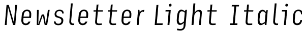 Newsletter Light Italic Font