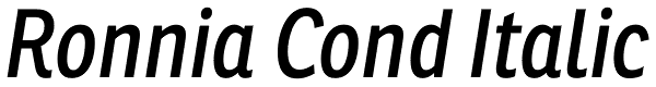 Ronnia Cond Italic Font