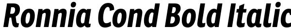 Ronnia Cond Bold Italic Font