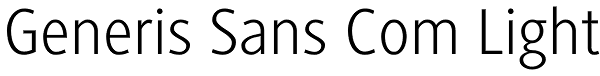 Generis Sans Com Light Font