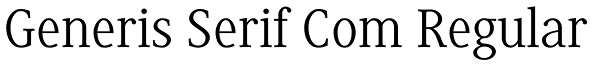 Generis Serif Com Regular Font