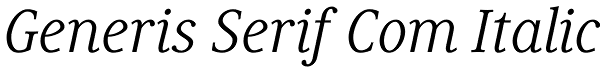 Generis Serif Com Italic Font
