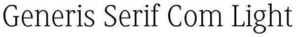 Generis Serif Com Light Font