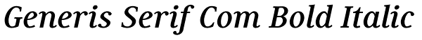Generis Serif Com Bold Italic Font