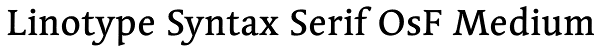 Linotype Syntax Serif OsF Medium Font