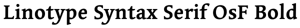 Linotype Syntax Serif OsF Bold Font