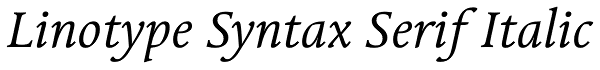 Linotype Syntax Serif Italic Font