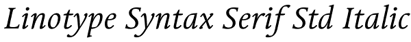 Linotype Syntax Serif Std Italic Font