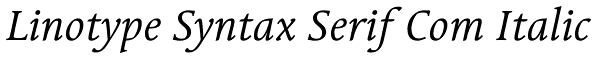 Linotype Syntax Serif Com Italic Font