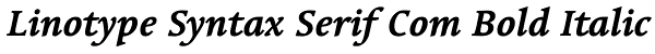 Linotype Syntax Serif Com Bold Italic Font