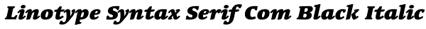 Linotype Syntax Serif Com Black Italic Font