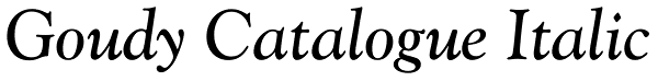 Goudy Catalogue Italic Font