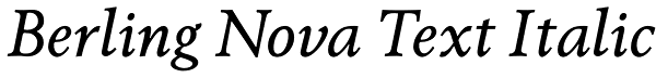 Berling Nova Text Italic Font