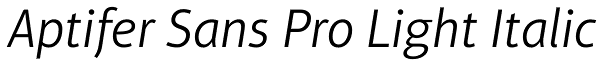 Aptifer Sans Pro Light Italic Font