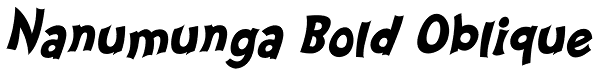 Nanumunga Bold Oblique Font