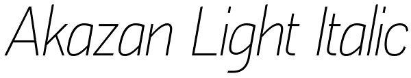 Akazan Light Italic Font