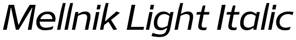 Mellnik Light Italic Font