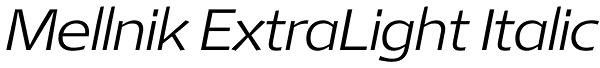 Mellnik ExtraLight Italic Font