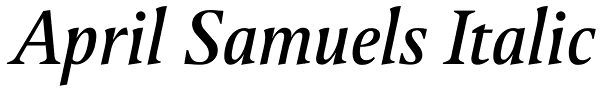 April Samuels Italic Font