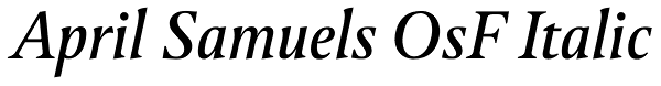 April Samuels OsF Italic Font