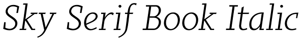 Sky Serif Book Italic Font