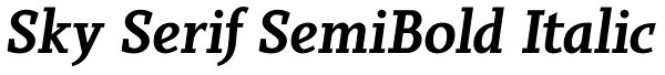 Sky Serif SemiBold Italic Font