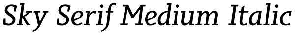 Sky Serif Medium Italic Font