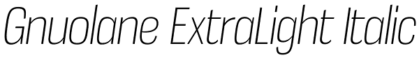 Gnuolane ExtraLight Italic Font