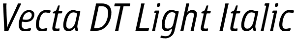 Vecta DT Light Italic Font