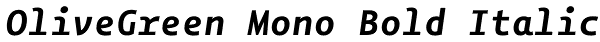 OliveGreen Mono Bold Italic Font