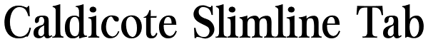 Caldicote Slimline Tab Font