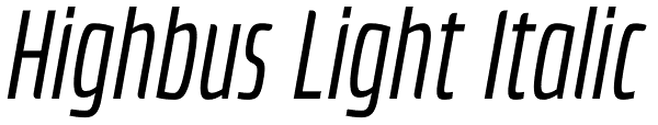 Highbus Light Italic Font