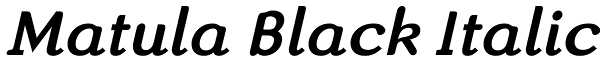 Matula Black Italic Font