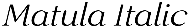 Matula Italic Font