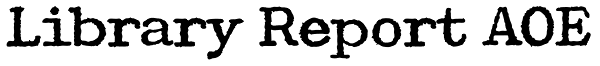 Library Report AOE Font