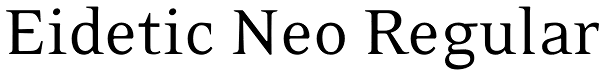 Eidetic Neo Regular Font