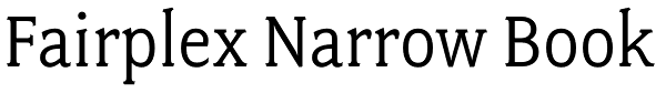 Fairplex Narrow Book Font