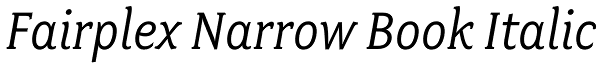 Fairplex Narrow Book Italic Font