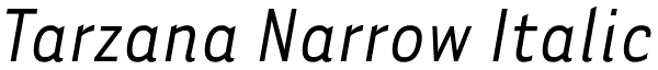 Tarzana Narrow Italic Font