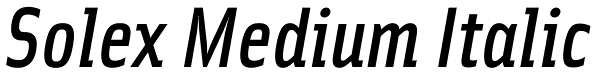 Solex Medium Italic Font