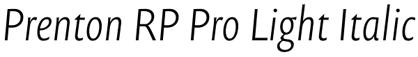 Prenton RP Pro Light Italic Font