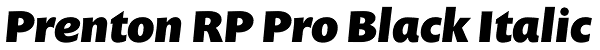 Prenton RP Pro Black Italic Font