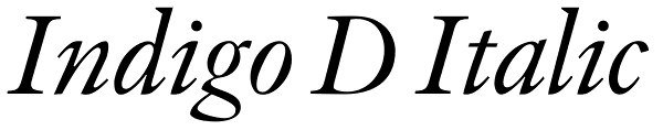 Indigo D Italic Font