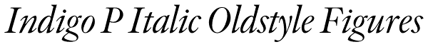 Indigo P Italic Oldstyle Figures Font