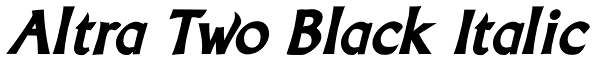 Altra Two Black Italic Font