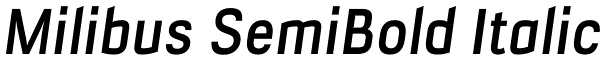 Milibus SemiBold Italic Font