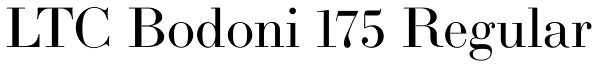 LTC Bodoni 175 Regular Font