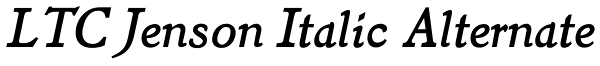 LTC Jenson Italic Alternate Font