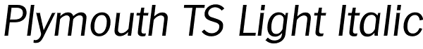 Plymouth TS Light Italic Font