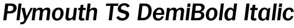 Plymouth TS DemiBold Italic Font